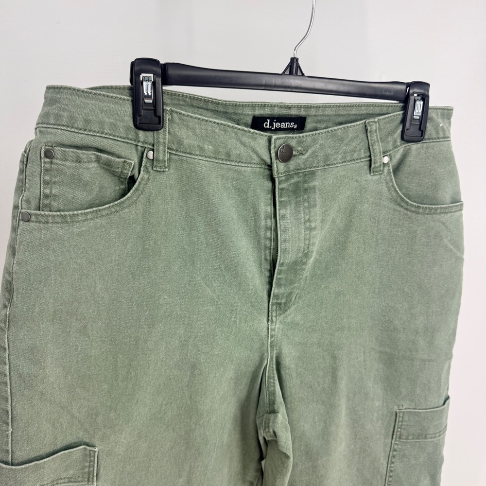 D.jeans Women Sage Green Wide Leg Cargo Pants 16 Utility Streetwear Casual - Picture 5 of 7